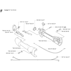 Handle & Controls 2 Assembly for Husqvarna 326 HE3 X-Series Hedge Trimmers