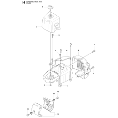 Cylinder Cover Assembly for Husqvarna 327 HE4 X-Series Hedge Trimmers