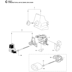 Carburetor & Air Filter Assembly For Husqvarna 338XPt Chainsaw