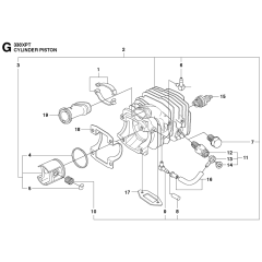 Cylinder Piston Assembly For Husqvarna 338XPt Chainsaw