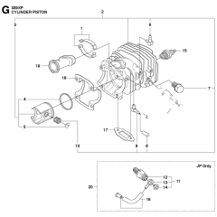 Cylinder Piston Assembly For Husqvarna 339XP Chainsaw