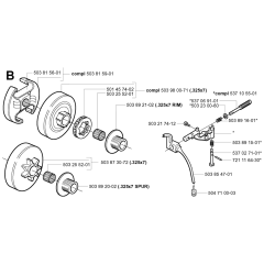 Clutch & Oil Pump Assembly For Husqvarna 351 Chainsaw
