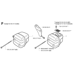 Muffler Assembly For Husqvarna 351 Chainsaw