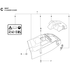 Cylinder Cover Assembly For Husqvarna 365 Chainsaw