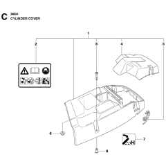 Cylinder Cover Assembly For Husqvarna 365h Chainsaw