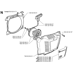Starter Assembly For Husqvarna 371XP Chainsaw