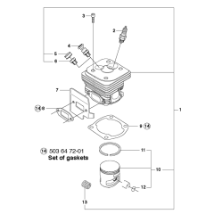 Cylinder Piston Assembly For Husqvarna 372XP X-Torq Chainsaw