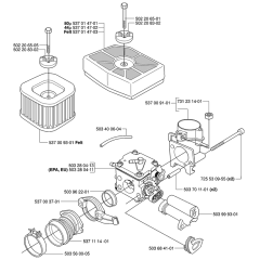 Carburetor & Air Filter Assembly For Husqvarna 385XP Chainsaw