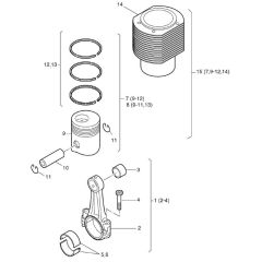 Piston, Conrod, Cylinder for Hatz
