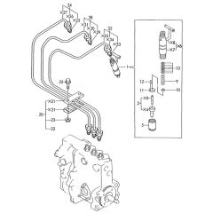Fuel Injection Line Assembly for Yanmar 3TN100E-SMD Engine