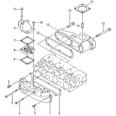 Suction, Exhaust Manifold Assembly for Yanmar 3TN100E-SMD Engine