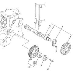 Camshaft, Driving Gear Assembly for Yanmar 3TN100E-SMD Engine