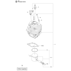 Cylinder Piston Assembly For Husqvarna 545 Chainsaw