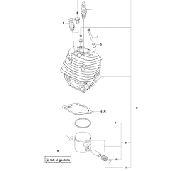 Cylinder Piston Assembly For Husqvarna 555 Chainsaw