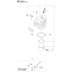 Cylinder Piston Assembly For Husqvarna 55 Rancher Chainsaw