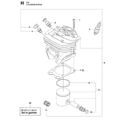 Cylinder Piston Assembly For Husqvarna 570 Chainsaw