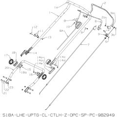 Handle Assembly for Masport 575AL SP 2020 Aug Mower