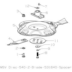 540mm Disc Blade Assembly for Masport 800AL SP 2018 Oct Mower