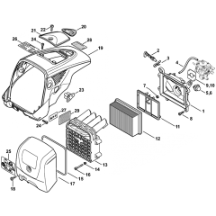 Air Filter and Shroud Assembly for Stihl TS700 Disc Cutter