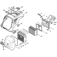 Air Filter and Shroud Assembly for Stihl TS800 Disc Cutter