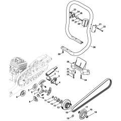 Belt Tensioner and Clutch Assembly for Stihl TS800 Disc Cutter