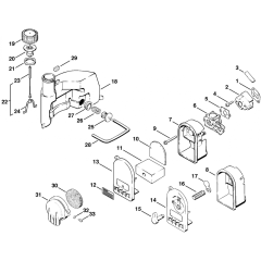 Filter Housing and Fuel Tank Assembly for Stihl BG60 Blower