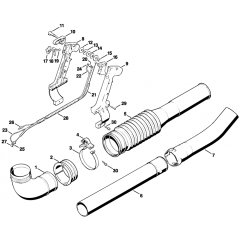 Pleated Hose Control Handle Assembly for Stihl BR106 Blower
