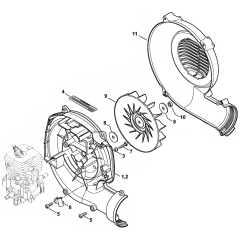 Fan Housing Fanwheel Assembly for Stihl BR200 Blower