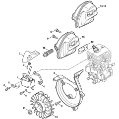 Ignition System and Muffler Assembly for Stihl BR200 Blower