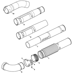 Pleated Hose Blower Tube Assembly for Stihl BR200 Blower