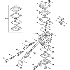 Carburetor C1Q-S209 C1Q-S220 C1Q-S165 C1Q-S199 Assembly for Stihl BR350 Blower
