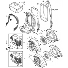 Fan Housing Shroud Backplate Assembly for Stihl BR350 Blower