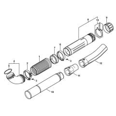 Pleated Hose, Blower Tube for Stihl BR 450, BR 450 C Leaf Blower