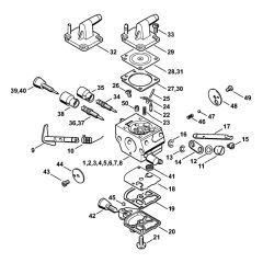 Carburettor C1Q-S161 & -S162 & -S163 & -S164 & -S82 & -S83 & -S138 & -S139 Assembly for Stihl FS300 FS350 FS380 Clearing Saw
