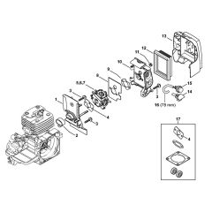 Carburettor housing & Air filter type 1 Assembly for Stihl FS300 FS350 FS380 Clearing Saw