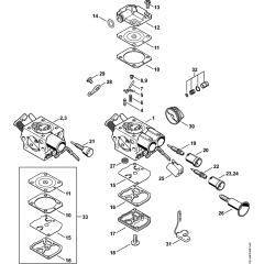 Carburetor C1Q-S254 & C1Q-S213 & C1Q-S181 Assembly for Stihl MS261 MS261C Chainsaws