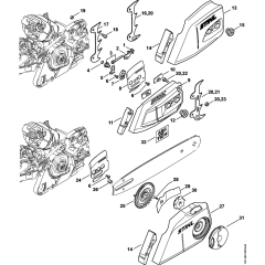 Chain tensioner & Chain sprocket cover Assembly for Stihl MS261 MS261C Chainsaws