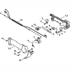 Control Handle Assembly 2015 for Stihl FR410C & FR460TC Backpack Brushcutter