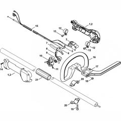Control Handle Assembly for Stihl FR410C & FR460TC Backpack Brushcutter