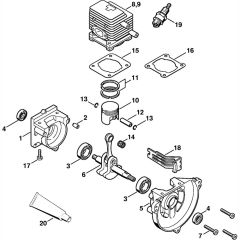 Crankcase & Cylinder Assembly for Stihl FR85 Backpack Brushcutter