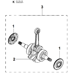 Crankshaft Assembly for Husqvarna 236e Chainsaws