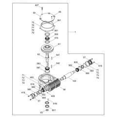 Gearbox (Right) Assembly for Wacker CRT 36-24 A-E Trowel