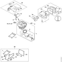 Cylinder & Muffler Assy for Stihl