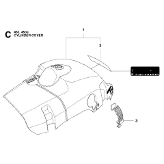 Cylinder Cover Assembly For Husqvarna 450 Chainsaw