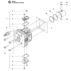 Cylinder Piston Assembly for Husqvarna 226 HS75 S Hedge Trimmers