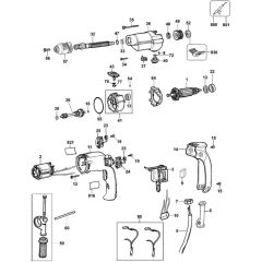 DeWalt D21721 Type 1 Drill | DeWalt Percussion Drill Parts | Corded Drill Parts | DeWalt Drill Parts | Drilling & Fastening Parts | Power Tool Spare Parts | Light