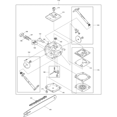Carburetor, Chain & Bar Assembly