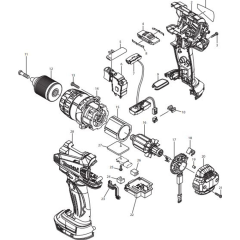 Main Assembly for Makita DHP458RFE