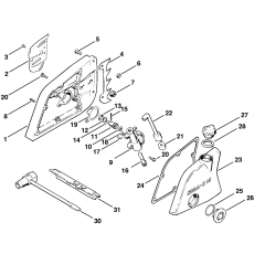 Chain sprocket cover, Oil pump, Tools Assembly for Stihl E15 Electric Chainsaws