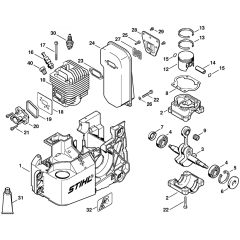 Engine Housing and Cylinder Assembly for Stihl TS460 Disc Cutter